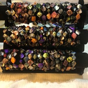 Huge lot 57dyed shell glass bead stretch bracelets